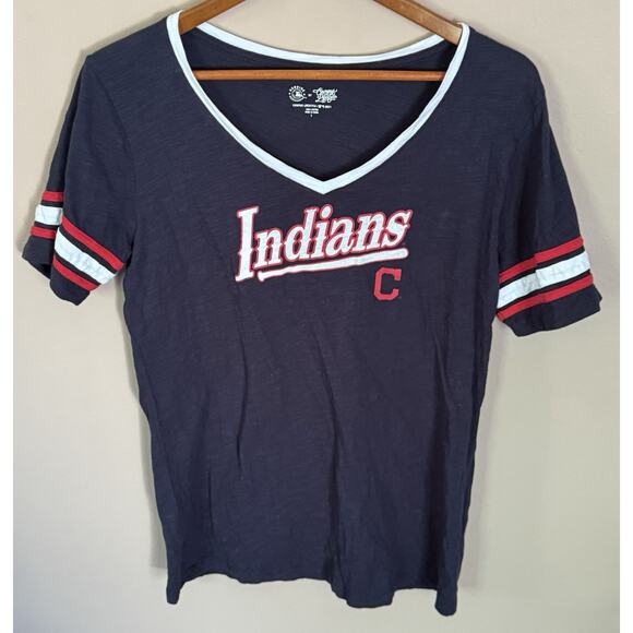 Cleveland Indians T- Shirt Womens L Short Sleeve MLB Baseball Campus Life - Picture 1 of 3